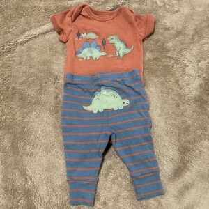 Carter's Rust and Blue Dinosaur Baby Set